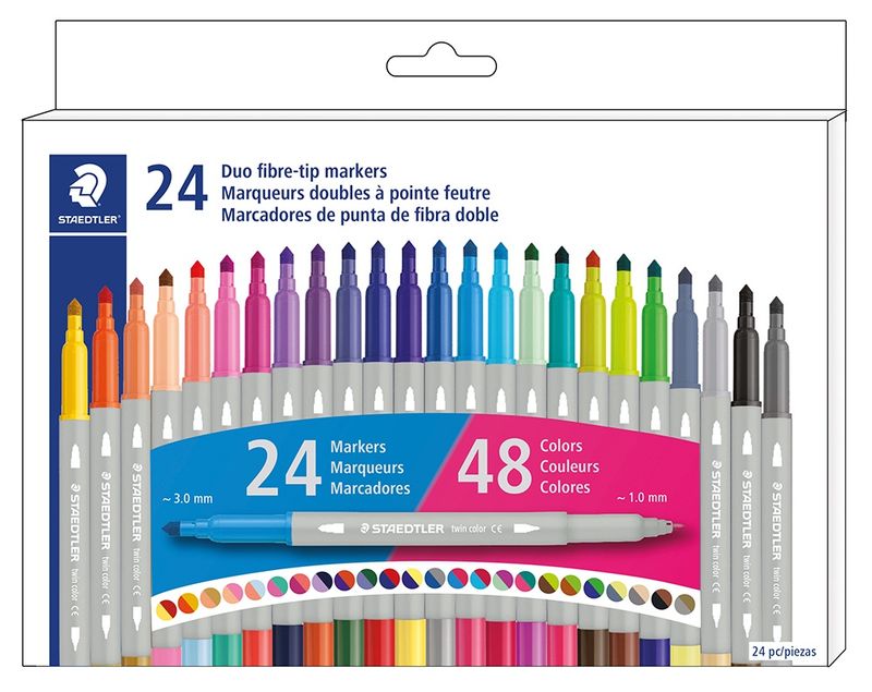 Staedtler - 24 Duo Fibre-Tip Markers