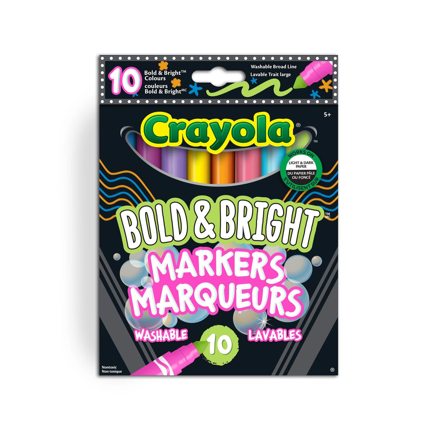 Crayola - 10 Bold &amp; Bright Broad Line Markers
