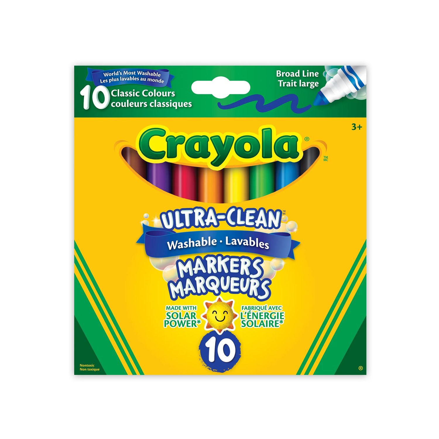 Crayola - 10 Ultra-Clean Washable Classic Colours Broad Line Markers
