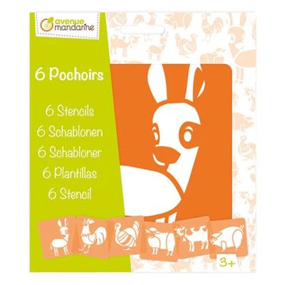 Avenue Mandarine - 6 Farm Animal Stencils