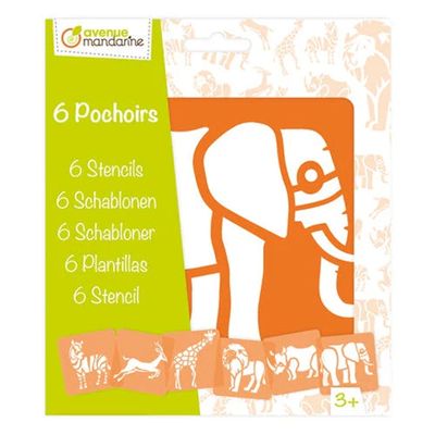 Avenue Mandarine - 6 Savannah Animals Stencils