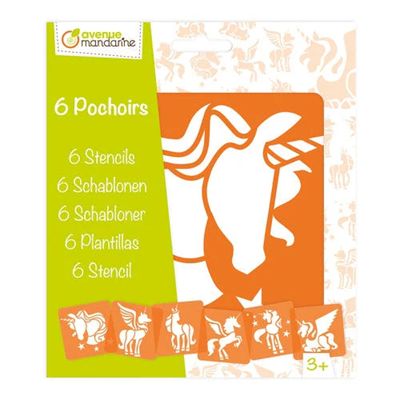 Avenue Mandarine - 6 Unicorn Stencils
