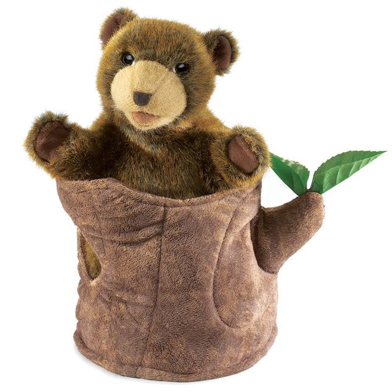 Folkmanis - Bear in Tree Stump Hand Puppet