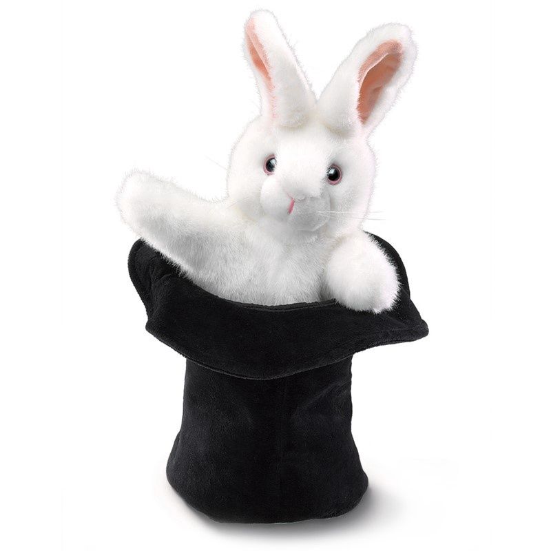 Folkmanis - Rabbit in Hat Hand Puppet