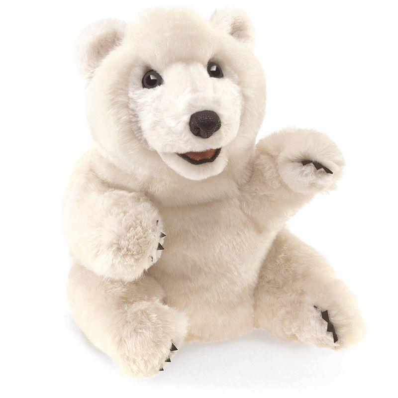 Folkmanis - Sitting Polar Bear Hand Puppet