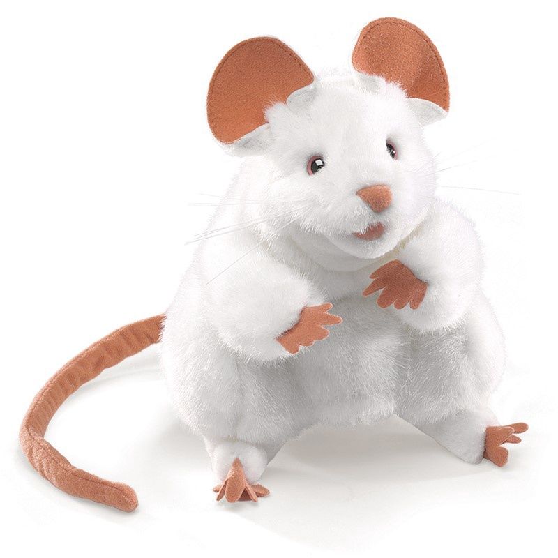 Folkmanis - White Mouse Puppet Hand Puppet