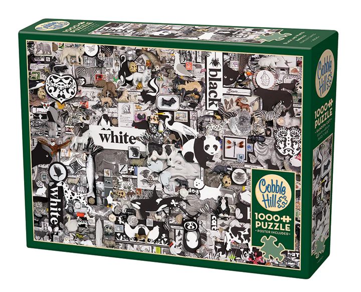 Cobble Hill 1000 Piece Puzzle - Black and White: Animals