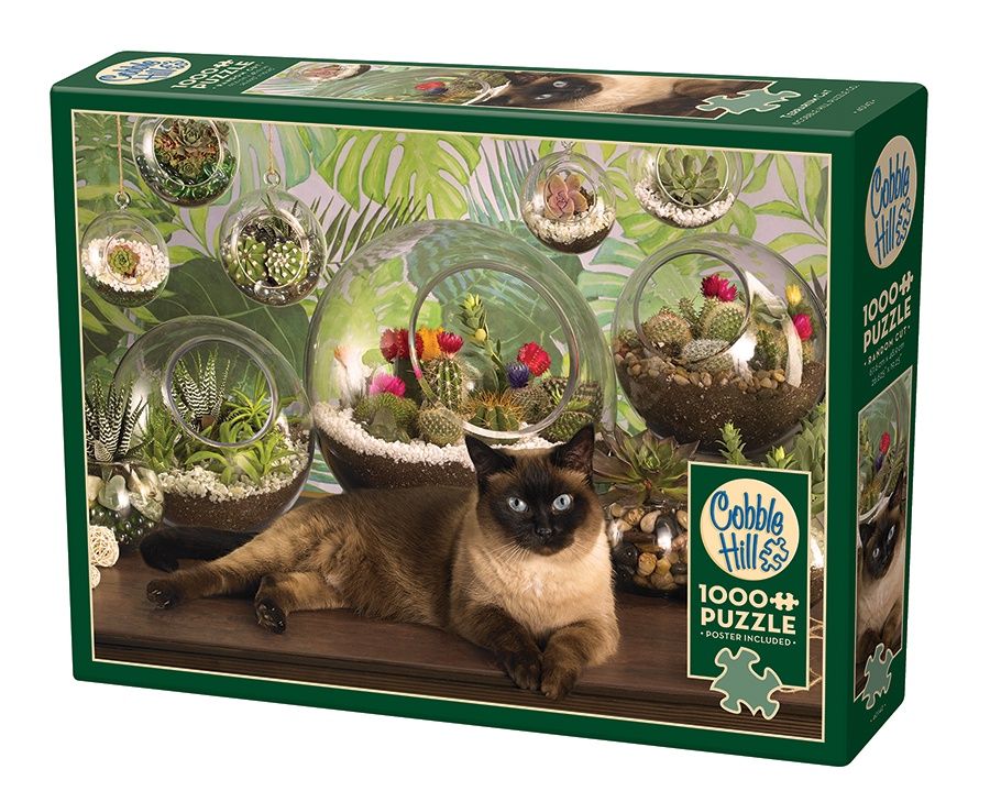 Cobble Hill 1000 Piece Puzzle - Terrarium Cat