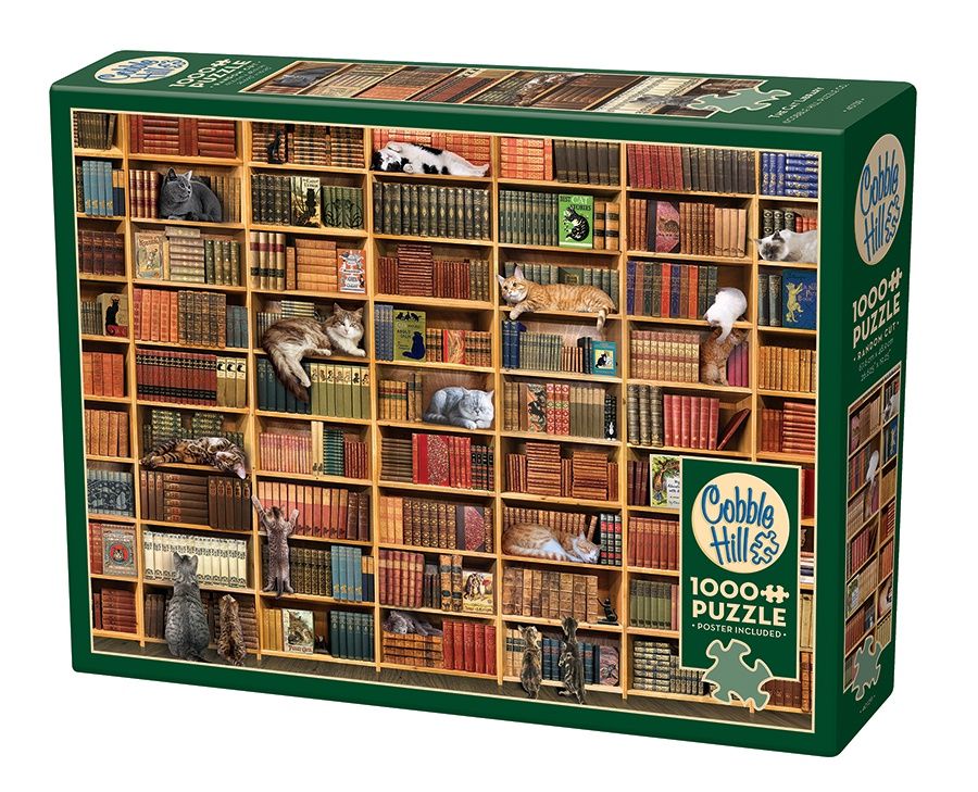 Cobble Hill 1000 Piece Puzzle - The Cat Library
