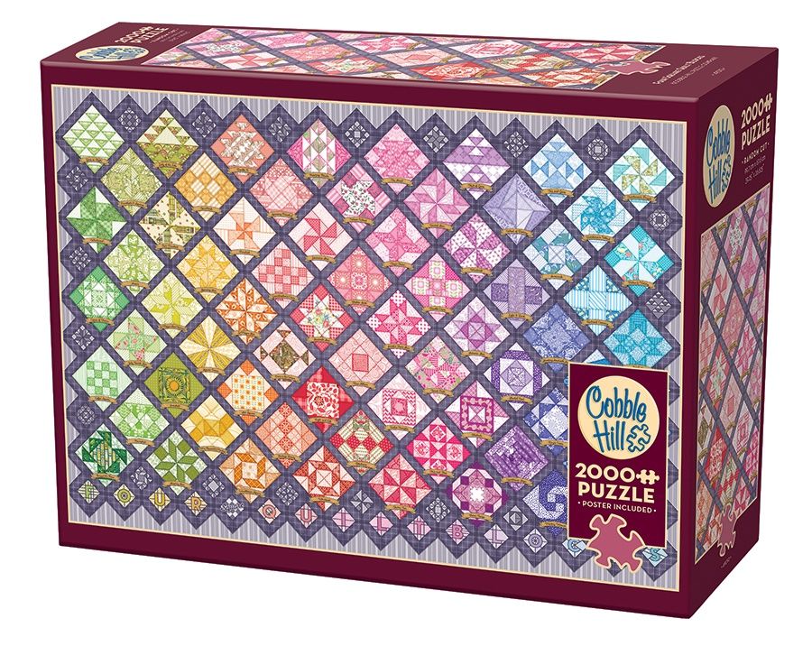 Cobble Hill 2000 Piece Puzzle - Four Square Quilt Blocks