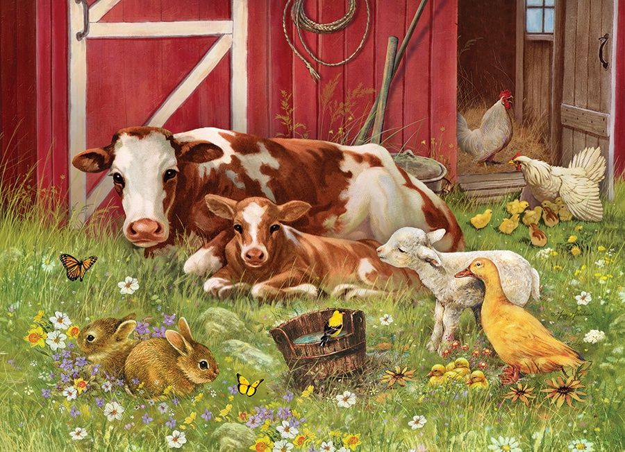 Cobble Hill 35 Piece Tray Puzzle - Barnyard Family