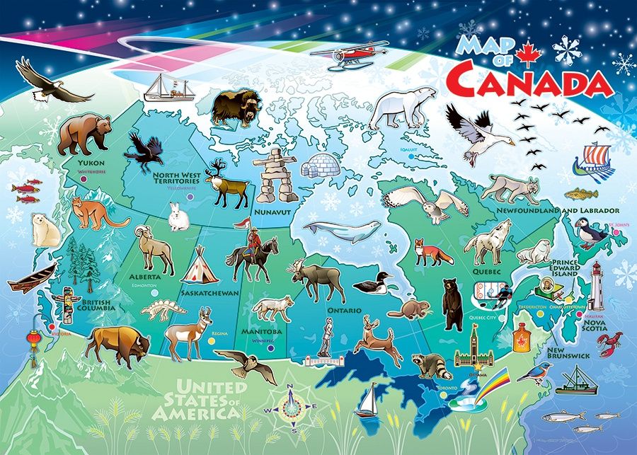 Cobble Hill 35 Piece Tray Puzzle - Canada Map
