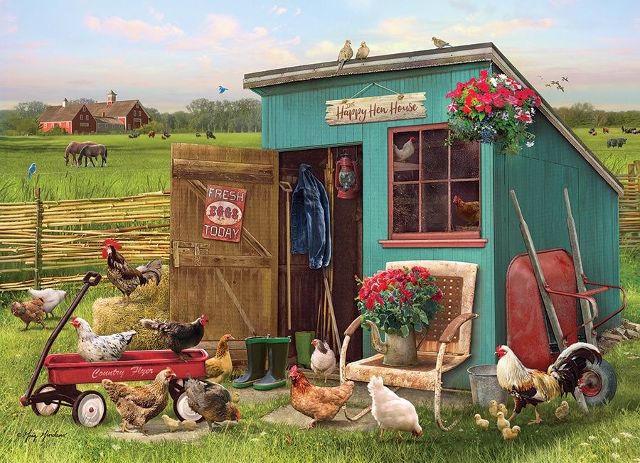 Cobble Hill 35 Piece Tray Puzzle - Happy Hens