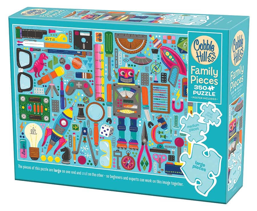 Cobble Hill 350 Piece Family Puzzle - Nerdy Junk Drawer