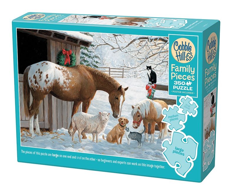 Cobble Hill 350 Piece Family Puzzle - Winter Barnyard