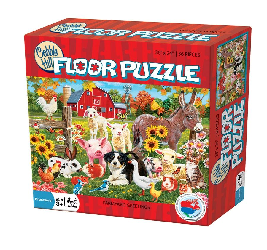 Cobble Hill 36 Piece Floor Puzzle - Farmyard Greetings