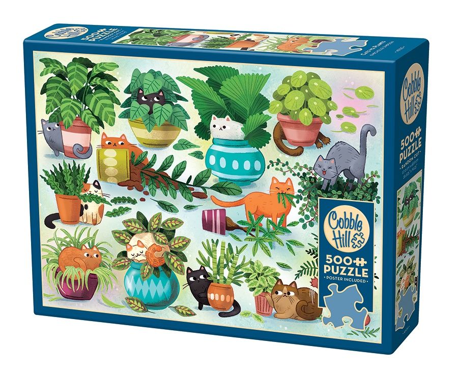 Cobble Hill 500 Piece Puzzle - Cats vs. Plants