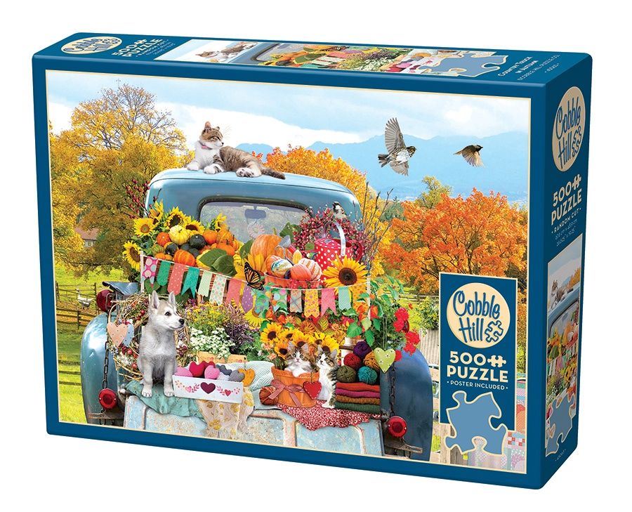 Cobble Hill 500 Piece Puzzle - Country Truck in Autumn