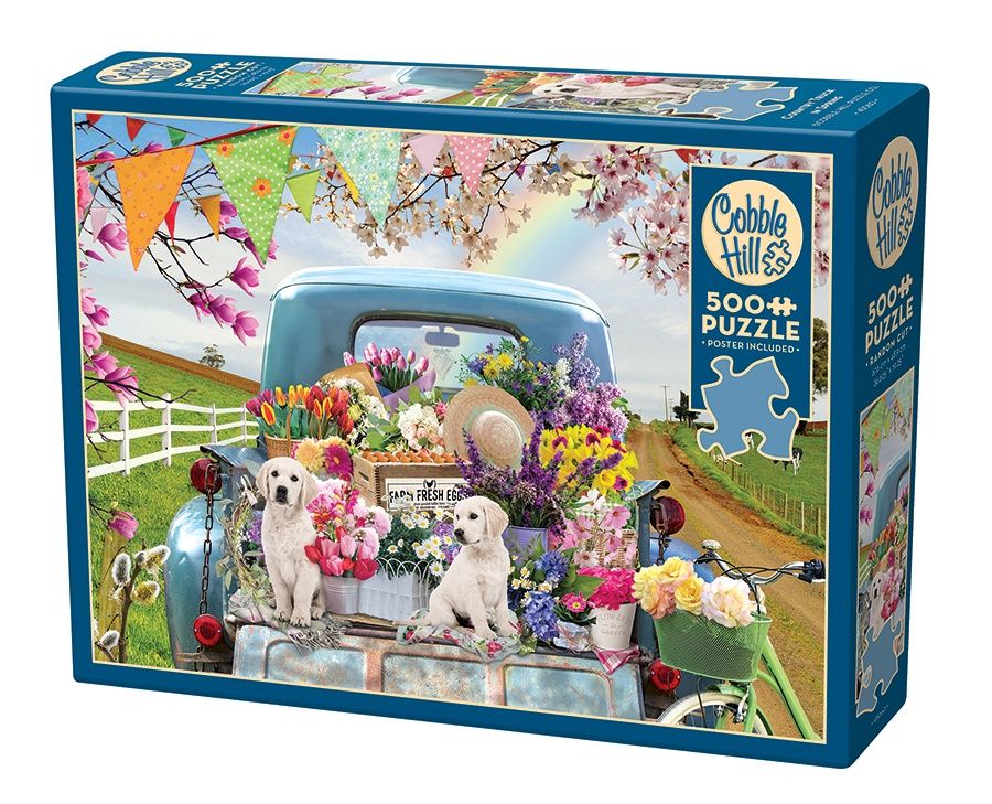 Cobble Hill 500 Piece Puzzle - Country Truck in Spring