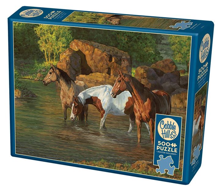 Cobble Hill 500 Piece Puzzle - Horse Pond