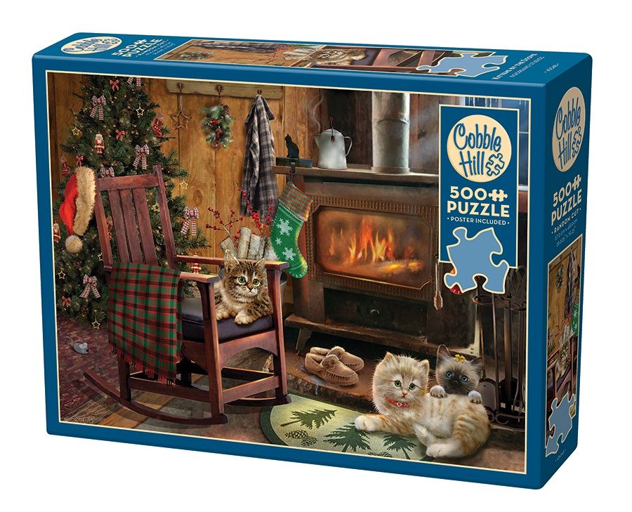 Cobble Hill 500 Piece Puzzle - Kittens by the Stove