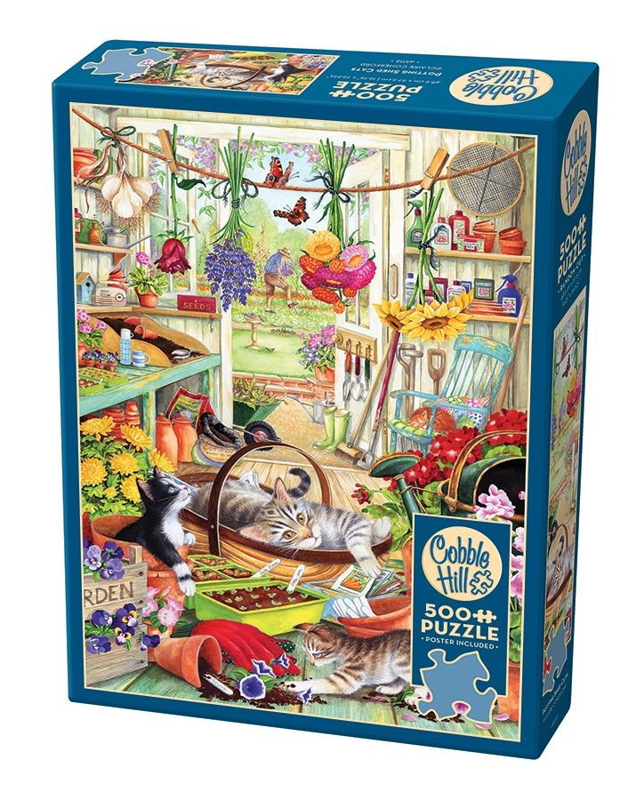 Cobble Hill 500 Piece Puzzle - Potting Shed Cats