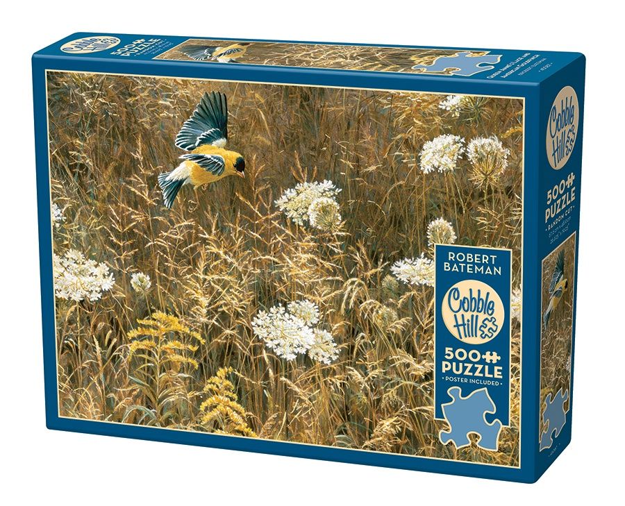 Cobble Hill 500 Piece Puzzle - Queen Anne&#39;s Lace and American Goldfinch