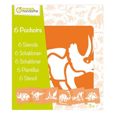 Avenue Mandarine - 6 Dinosaur Stencils