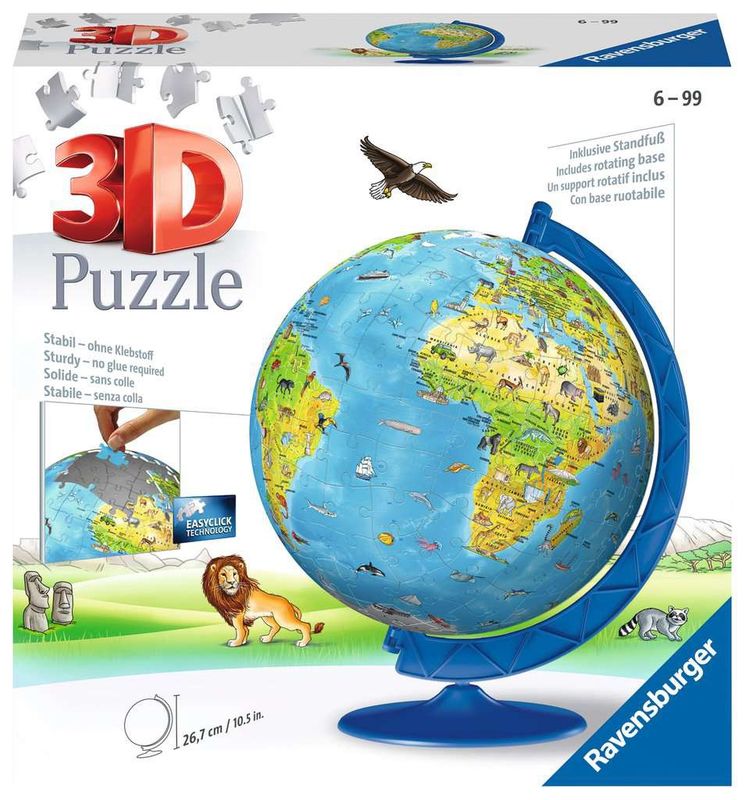 Ravensburger 180 Piece 3D Puzzle - Children&#39;s World Globe