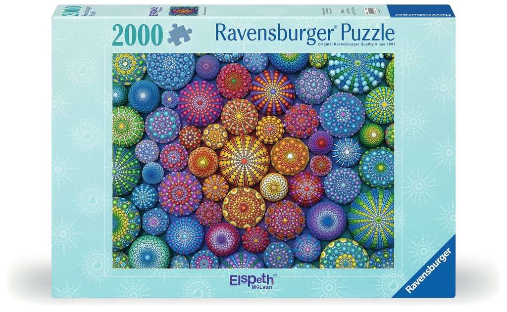 Ravensburger 2000 Piece Puzzle - Radiating Rainbow Mandalas