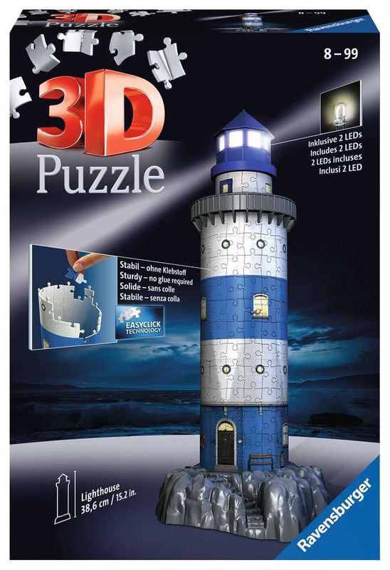 Ravensburger 216 Piece 3D Puzzle - Lighthouse Night Edition