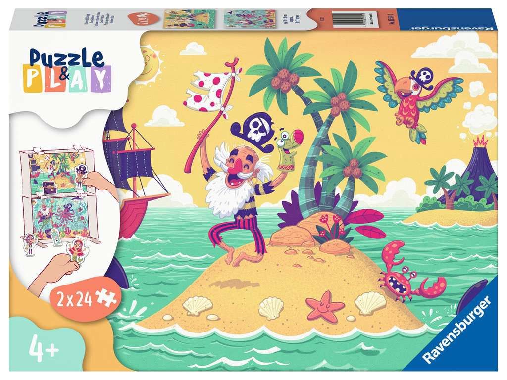 Ravensburger 2x24 Piece Puzzle &amp; Play - Pirate Adventure