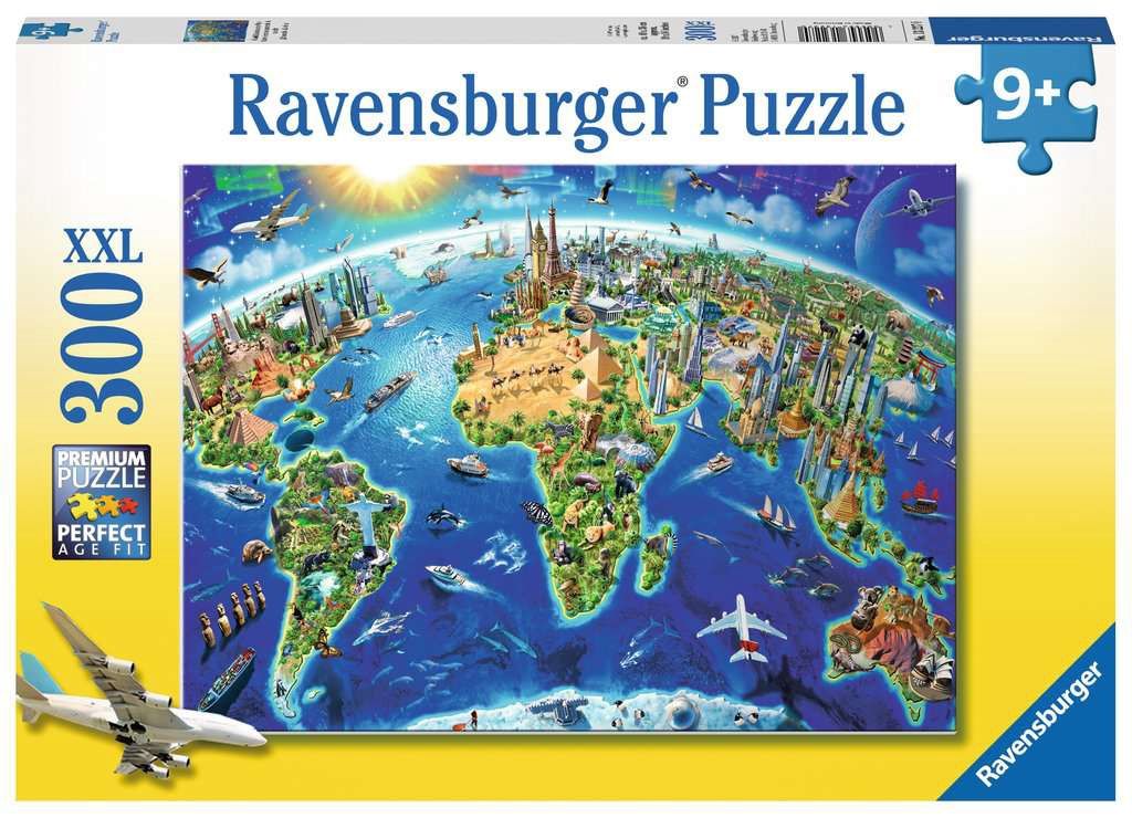 Ravensburger 300 Piece Puzzle - World Landmark Map