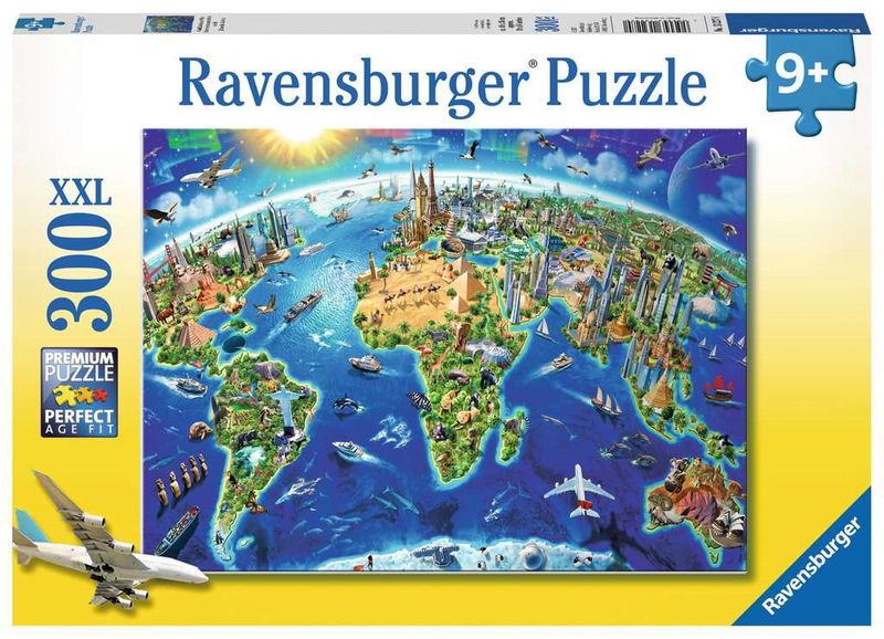 Ravensburger 300 Piece Puzzle - World Landmark Map