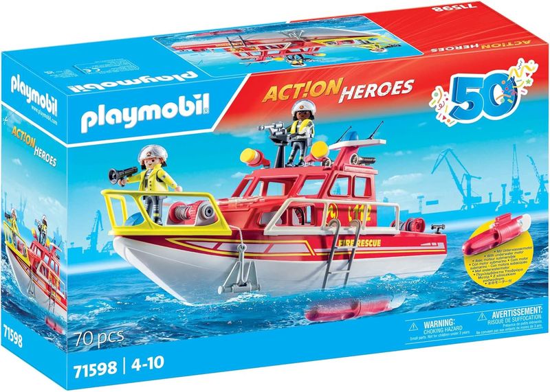 Playmobil Action Heroes 71598 - Fire Rescue Boat