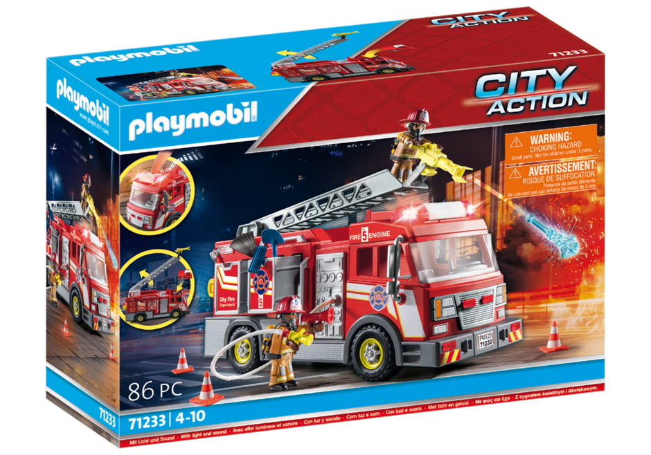 Playmobil City Action 71233 - Fire Truck with Flashing Lights