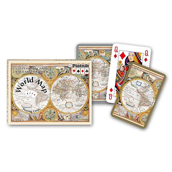 Piatnik Double Deck Playing Cards - World Map