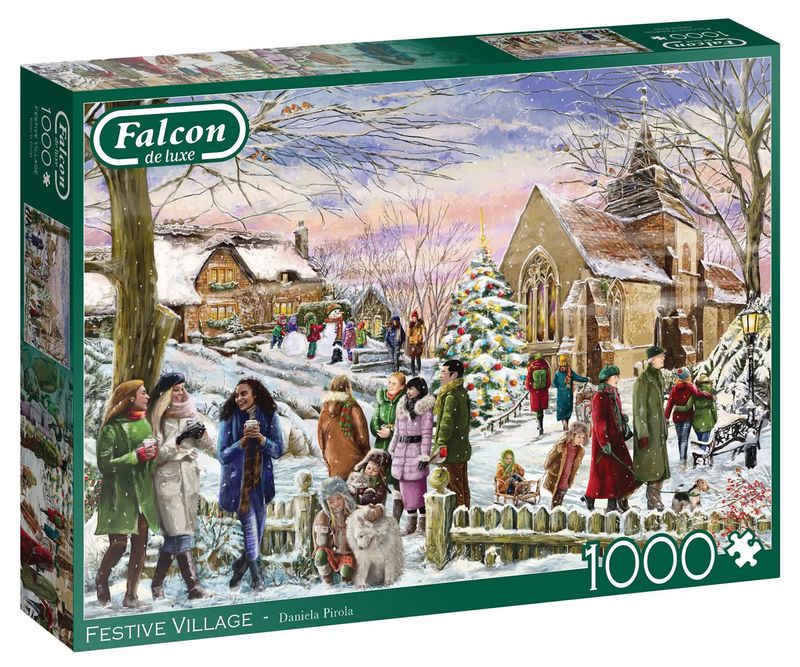 Falcon De Luxe 1000 Piece Puzzle - Festive Village