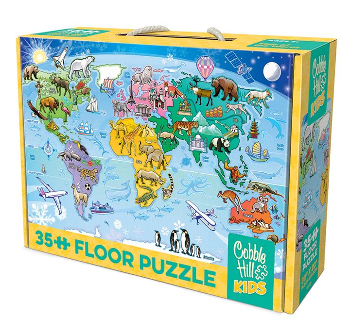 Cobble Hill 35 Piece Floor Puzzle - Map of the World