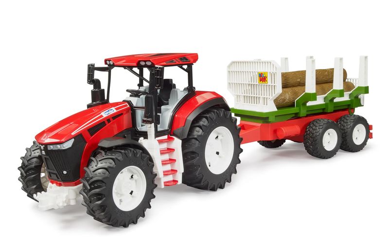 Bruder - Roadmax Tractor with Trailer and 3 Tree Trunks