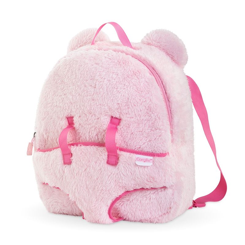 Corolle - Pink Plush Baby Doll Carrier Backpack
