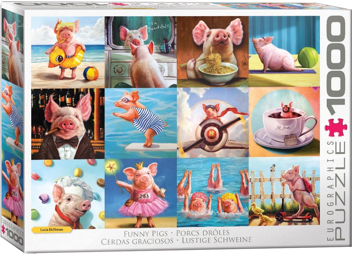 Eurographics 1000 Piece Puzzle - Funny Pigs