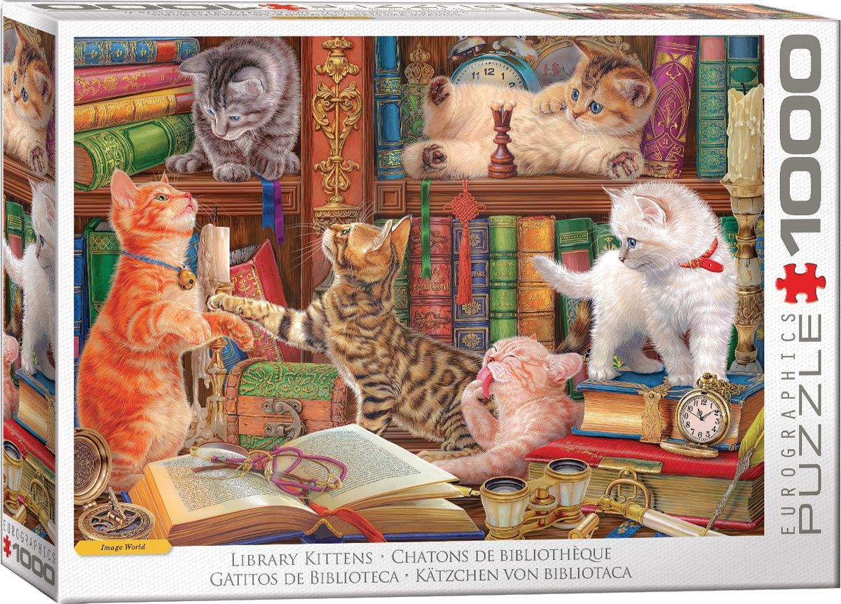 Eurographics 1000 Piece Puzzle - Library Kittens