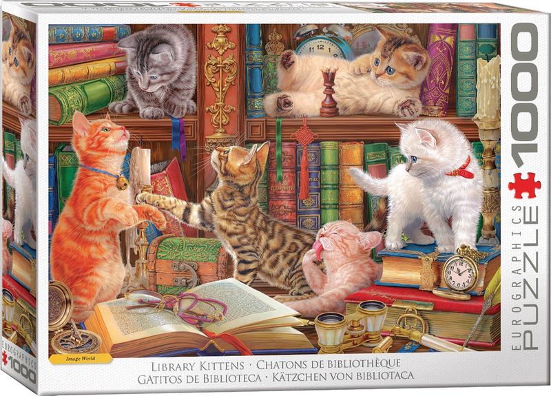 Eurographics 1000 Piece Puzzle - Library Kittens