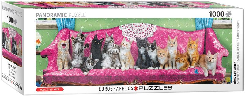Eurographics 1000 Piece Panoramic Puzzle - Kitty Cat Couch