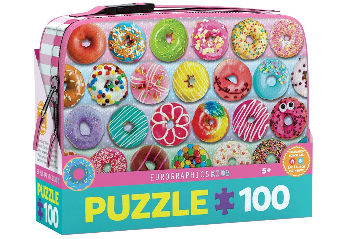 Eurographics 100 Piece Puzzle &amp; Lunch Bag - Delightful Donuts