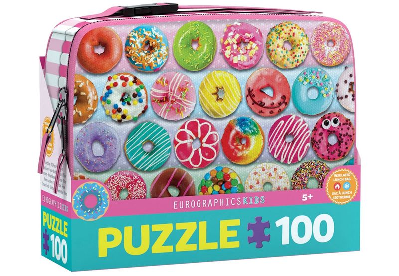 Eurographics 100 Piece Puzzle &amp; Lunch Bag - Delightful Donuts
