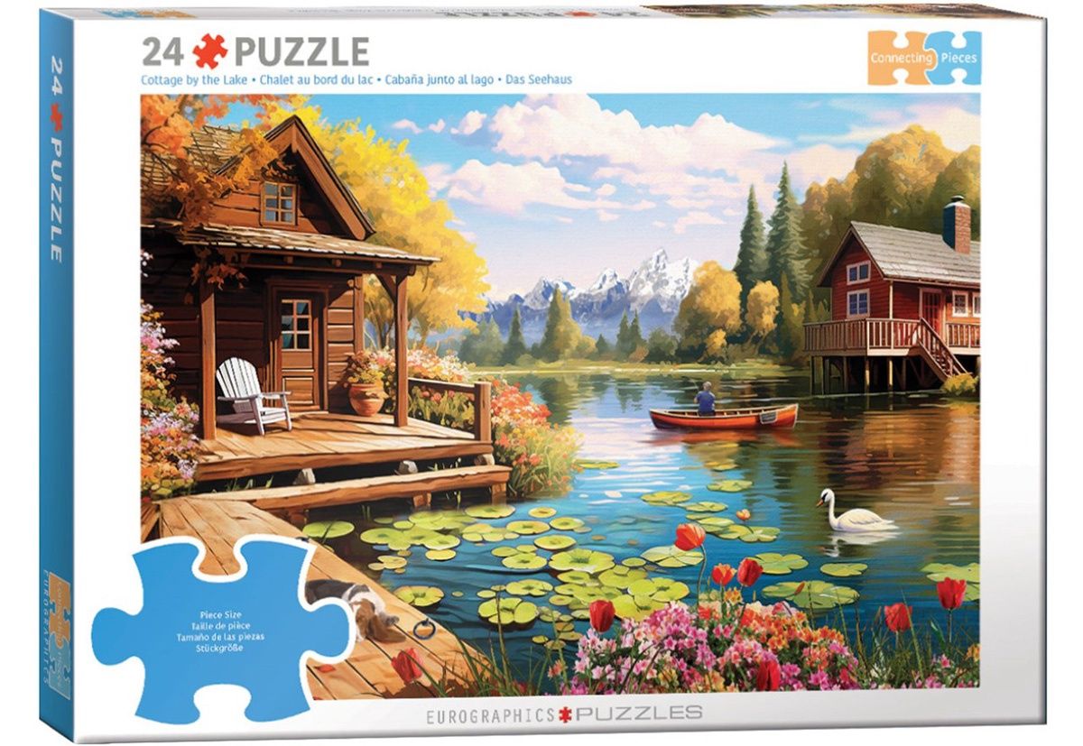 Eurographics 24 Piece Puzzle - Cottage by the Lake