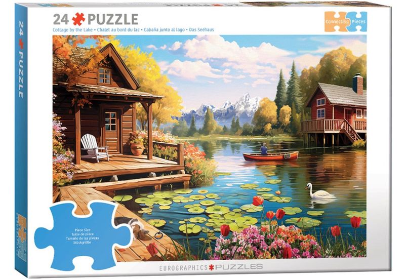 Eurographics 24 Piece Puzzle - Cottage by the Lake