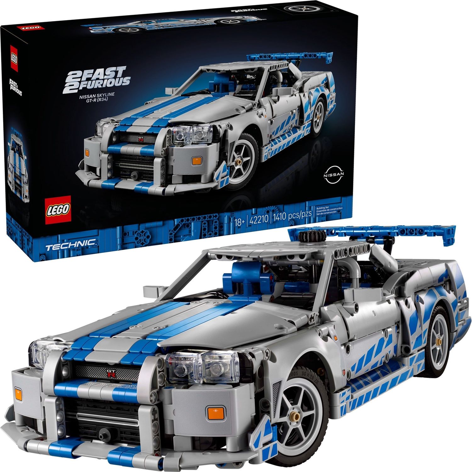 Lego Technic 42210 - 2 Fast 2 Furious Nissan Skyline GT-R (R34) Car